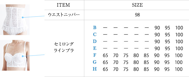 オーダーサイズ表